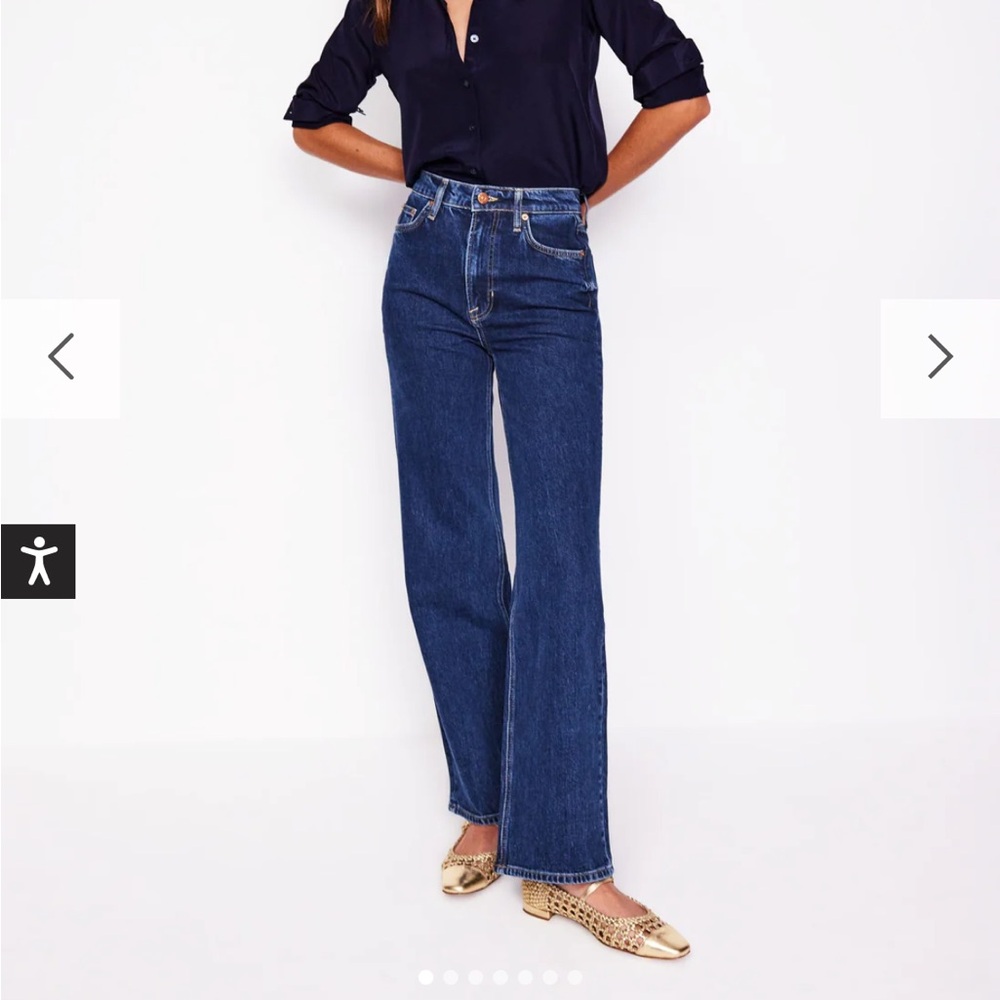 Boden Women's High Rise Column Leg Jeans, Dark Vintage | Size 28